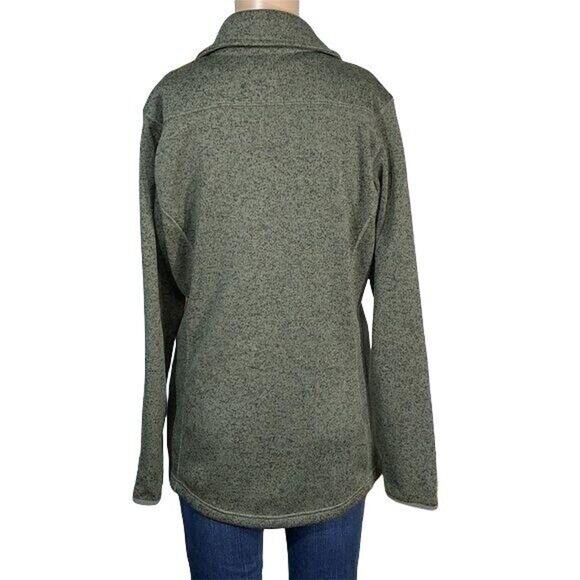 Eddie Bauer Womens Pea Coat Jacket Mid Weight Knit Button Closure Green Medium - Picture 7 of 14